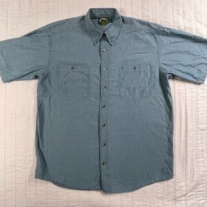 Cabela's Men's Slate Blue Shirt Large Tall 2 Chest Pockets
